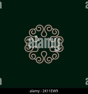 graceful monogram logo design template Stock Vector