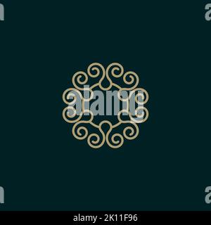 graceful monogram logo design template Stock Vector
