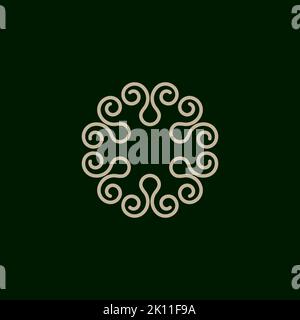 graceful monogram logo design template Stock Vector