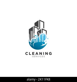 Cleaning Service logo template concept. cleaning service logo design company inspiration Stock Vector