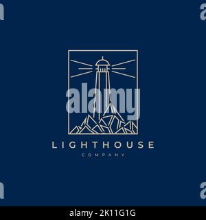 light house logo design vector template Stock Vector