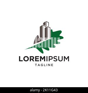 House with leaf logo design template. green house concept icon Stock Vector