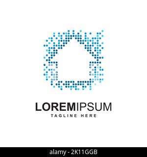 House with tile symbol logo design template. Creative house logo inspiration Stock Vector