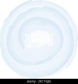 Colorful abstract circle frame background texture in trendy winterly blue shades in watercolor manner on a transparent background. Isolate. Suitable for greeting, postcards, flyer. Vector illustration Stock Vector