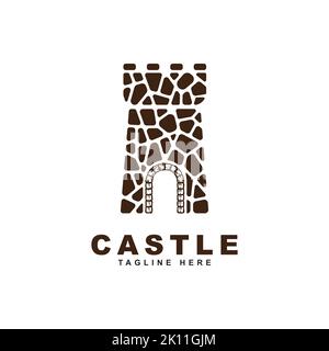 castle stone logo design vector template. Creative castle logo inspiration Stock Vector
