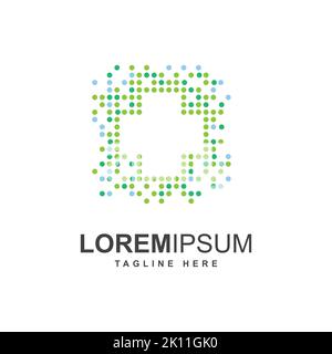cross with pixel symbol logo design template Stock Vector