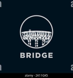 bridge stone logo design vector template. Creative bridge logo inspiration Stock Vector
