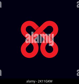 Letter X with round style logo design. Creative X logo inspiration Stock Vector
