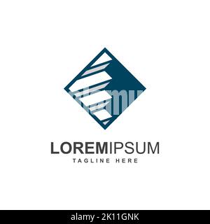stair logo design vector template inspiration. Interior logo design illustration Stock Vector