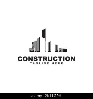 construction building icon logo design template Stock Vector