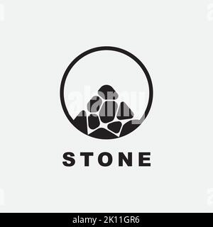 stone in the circle logo design vector template illustration Stock Vector