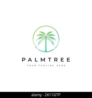 Coconut tree logo design vector template. Palm tree icon Stock Vector