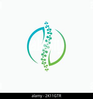 chiropractic logo design template. Human spine symbol for medical logo. Stock Vector