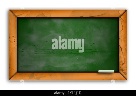 Green chalkboard isolated on white background, 3d rendering Stock Photo
