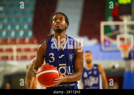 September 14, 2022:        During the Basket Maschile Supercoppa Serie A2 Italiana - NPC Rieti vs Fortitudo Bologna Stock Photo