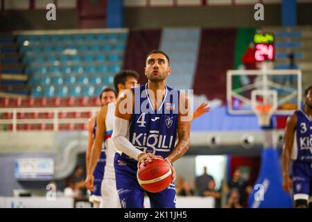 September 14, 2022:        During the Basket Maschile Supercoppa Serie A2 Italiana - NPC Rieti vs Fortitudo Bologna Stock Photo