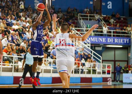 September 14, 2022:        During the Basket Maschile Supercoppa Serie A2 Italiana - NPC Rieti vs Fortitudo Bologna Stock Photo