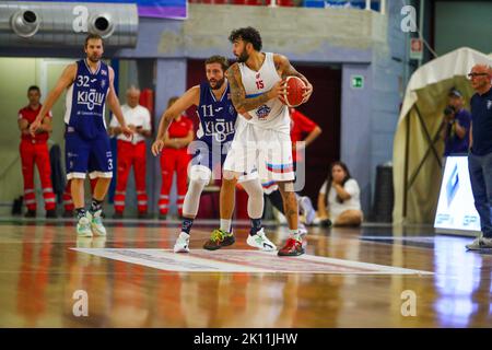 September 14, 2022:        During the Basket Maschile Supercoppa Serie A2 Italiana - NPC Rieti vs Fortitudo Bologna Stock Photo