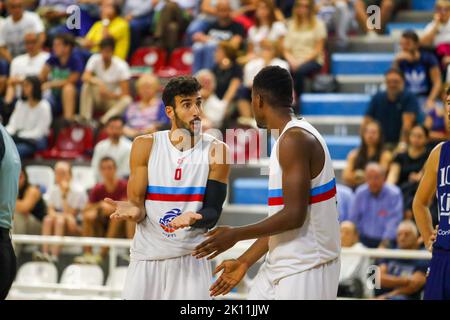 September 14, 2022:        During the Basket Maschile Supercoppa Serie A2 Italiana - NPC Rieti vs Fortitudo Bologna Stock Photo