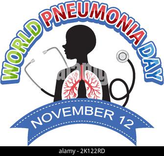 World Pneumonia Day Logo Design illustration Stock Vector