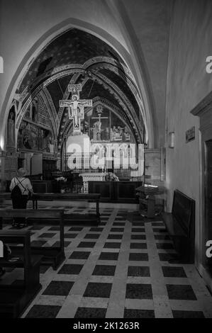 Assisi, a journey through history and religion. Black and white Stock Photo