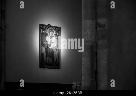 Assisi, a journey through history and religion. Black and white Stock Photo