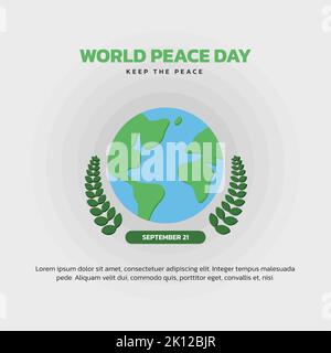 International peace day poster design. Social media poster templates. Vector format. Stock Vector