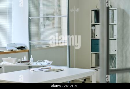 Horizontal image of vet modern office with workplace Stock Photo