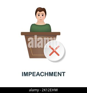 Impeachment icon. 3d illustration from economic crisis collection. Creative Impeachment 3d icon for web design, templates, infographics and more Stock Vector