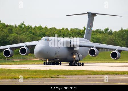 US Air Force Lockheed C-5M Galaxy transport plane taxiing to the runway. USA - May 17, 2022 Stock Photo