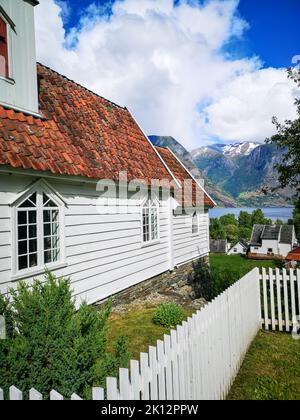 Undredal the smallest stave church in Northern Europe. Stock Photo