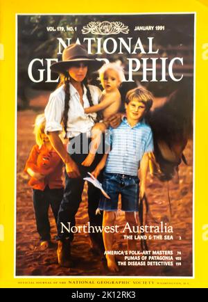 National Geographic magazine cover, January 1991 Stock Photo