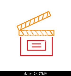 Open Clapper board vector Colored icon Stock Vector