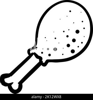 Hand drawn chicken drum stick. Vector illustration. Stock Vector