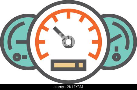 Car control panel icon. Dashboard indicators symbol Stock Vector