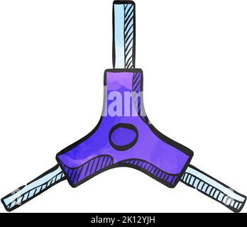 Allen key icon in watercolor style. Stock Vector