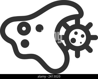 Immune response concept icon in black and white. Vector illustration ...