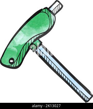 Allen key icon in watercolor style. Stock Vector