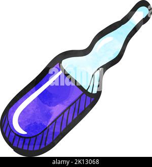 Ampule icon in watercolor style. Stock Vector