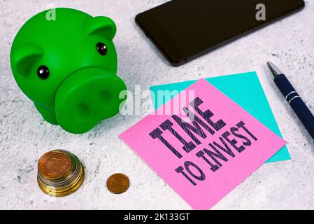 Conceptual display Time To InvestCreation of capital capable of producing other goods. Business overview Creation of capital capable of producing Stock Photo