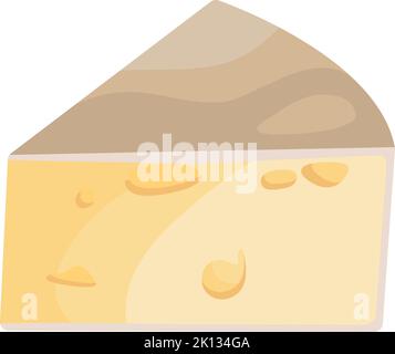 Camembert cartoon icon. Cartoon soft creamy cheese Stock Vector