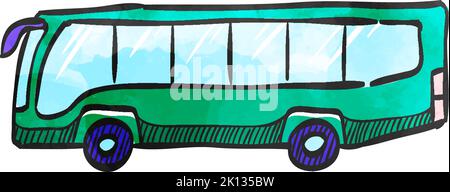 Car icon in watercolor style. Stock Vector