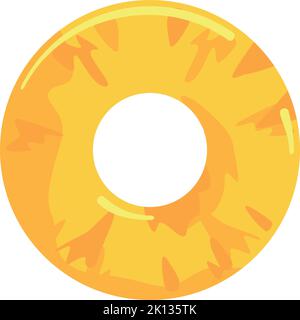 Pineapple ring cartoon icon. Sweet fruit slice Stock Vector