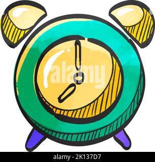 Clock icon in watercolor style. Stock Vector