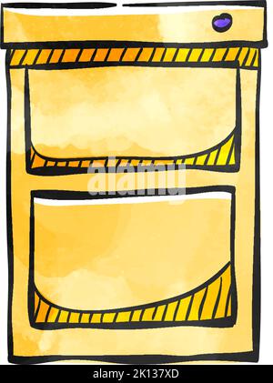 Office cabinet icon in watercolor style. Stock Vector
