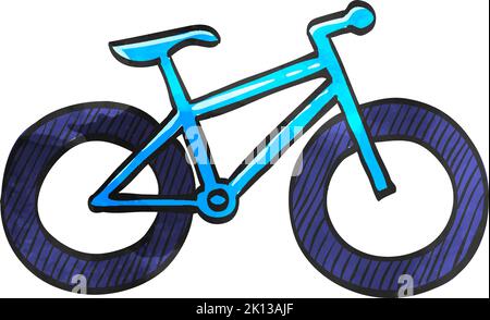 Fat tire bicycle icon in watercolor style. Stock Vector