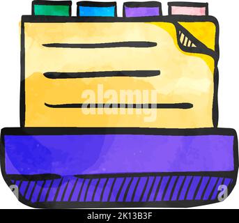 Medical records icon in watercolor style. Stock Vector
