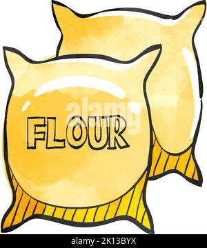bakery sack of flour with whole bread Stock Vector Image & Art - Alamy