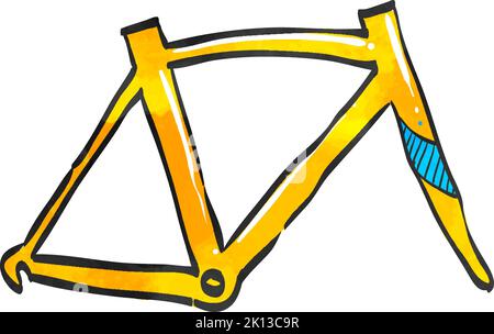 Bicycle frame icon in watercolor style. Stock Vector