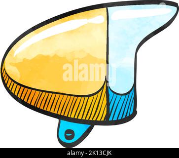 Bicycle head lamp icon in watercolor style. Stock Vector